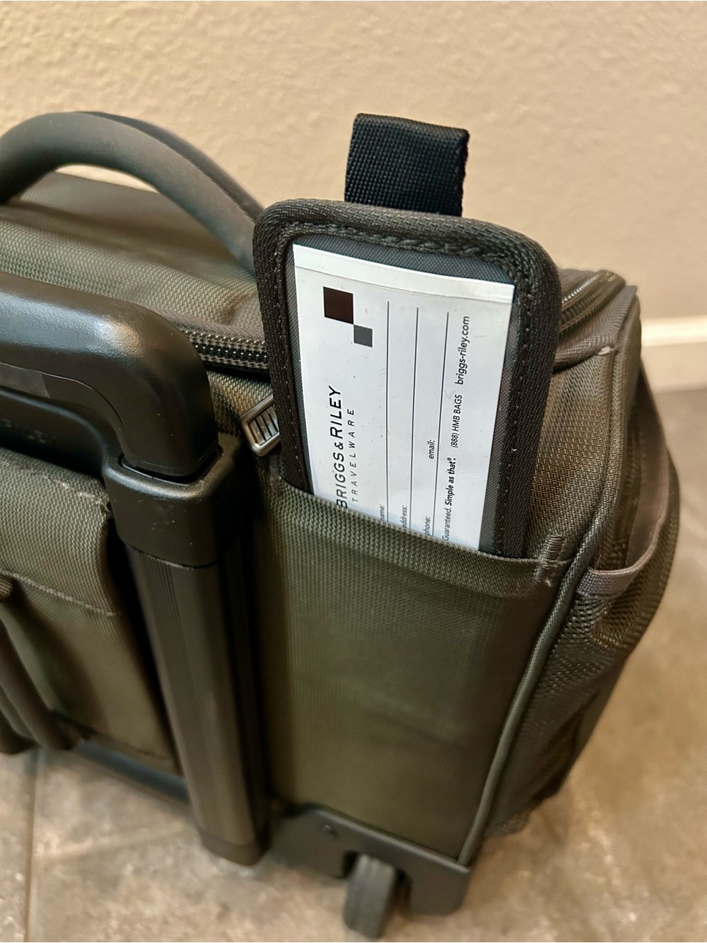 Briggs & Riley Olive Green Rolling Carry-On - Picture 11 of 13